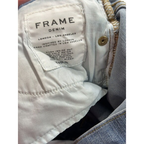 Frame Denim Le High Straight Medium Wash Crop Distressed Jean LHSTRS517 Size 26 - Picture 6 of 9